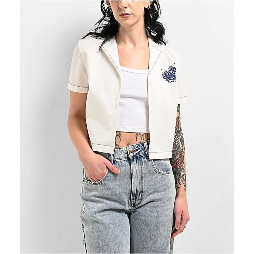 Empyre Bucky Rose Crop Button Up Shirt